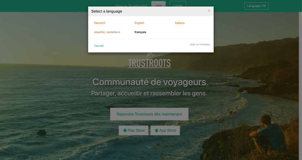 Trustroots Can Now Be Translated